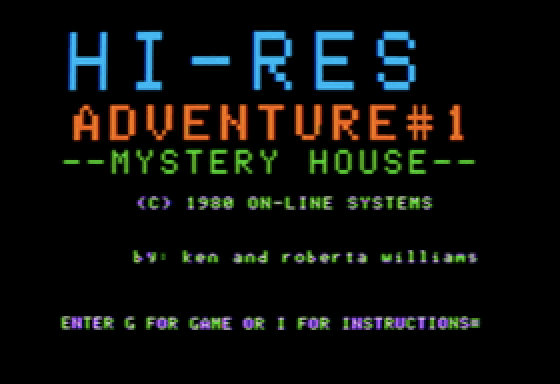 Mystery House on the APPLE ][
