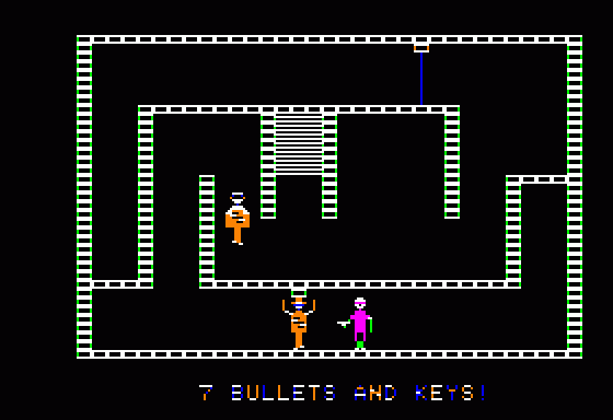 Castle Wolfenstein running on a home computer of the 1980s