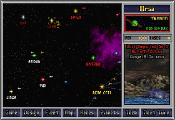 Master of Orion on the MS-DOS
