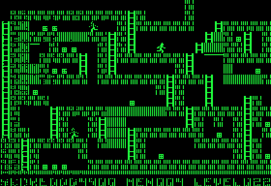Lode Runner running on a home computer of the 1980s
