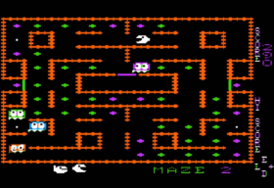 Snack Attack running on a home computer of the 1980s